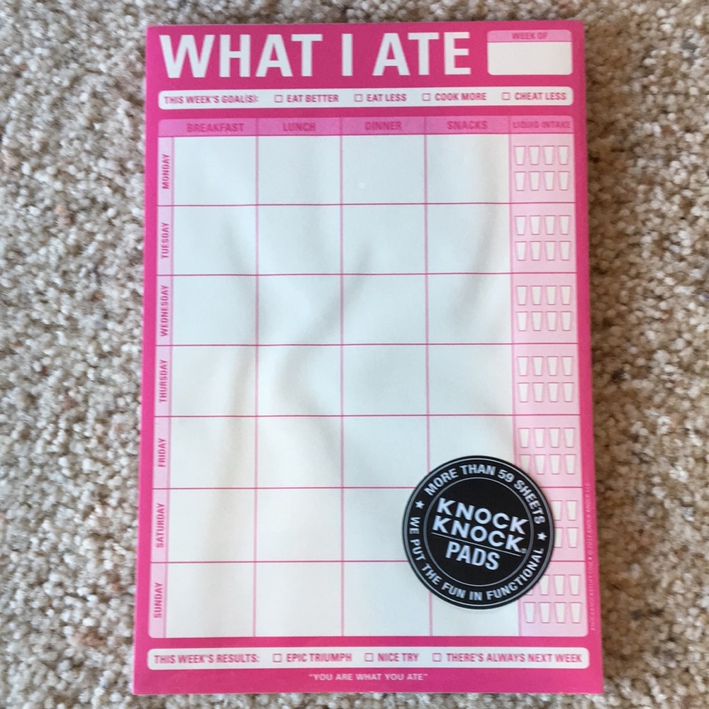 ‘What I Ate’ magnetic tracking notepad
